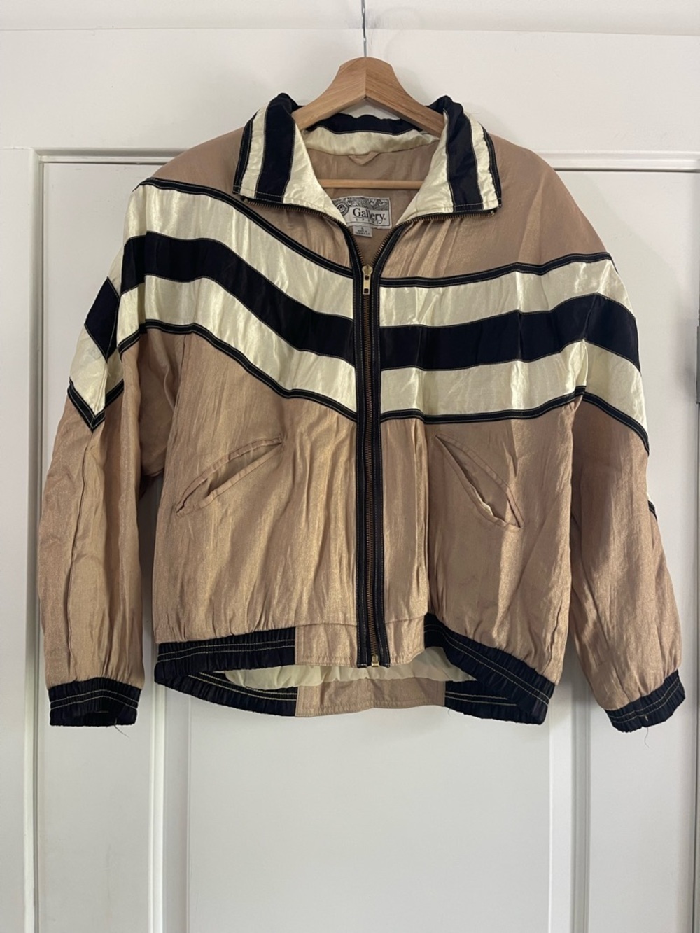 Vintage Gallery Metallic Gold Bomber Jacket - S